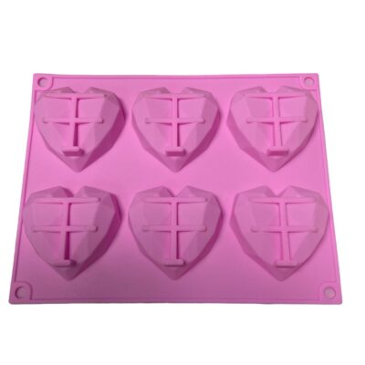 Molde Corazón de Diamante 6 Cavidades  GL-2301