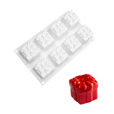 Molde Silicon Cajita de Regalo 8cav