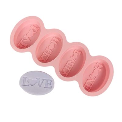 Molde Silicon Ovalado 4cav Love -Family-Happy-Home